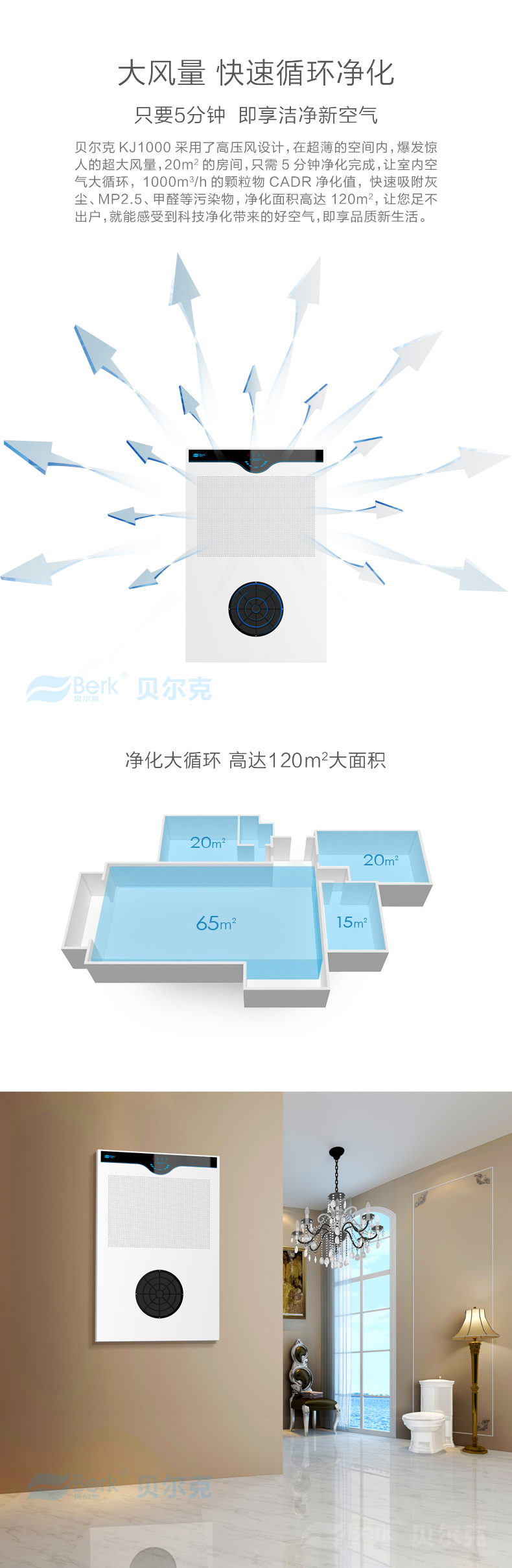 超薄空气净化器KJ1000